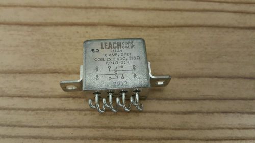 LEACH  RELAYS P/N D-D2N 10 AMP, 2PDT COIL 26.5 VDC, 390 Ohm