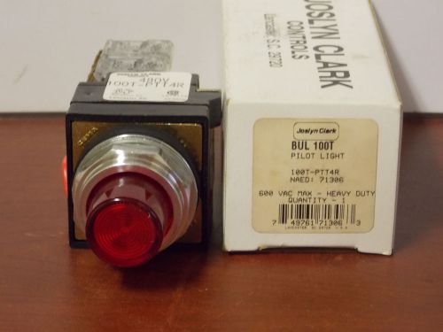 Joslyn Clark #100T-PTT4R 480v Red Press-to-Test Pilot Light