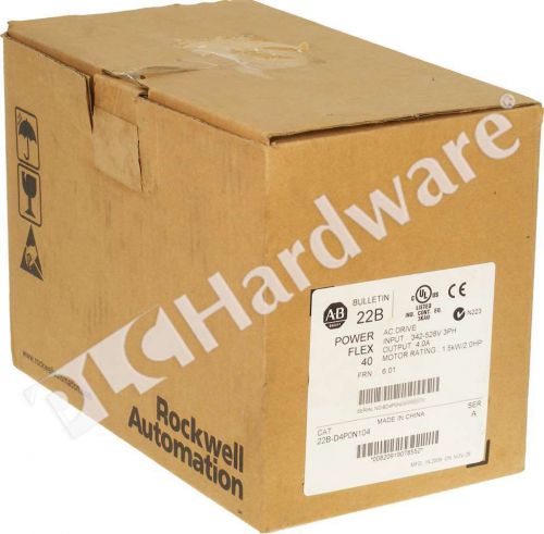 New Sealed Allen Bradley 22B-D4P0N104 /A PowerFlex 40 AC Drive 4A 2HP 1.5kW