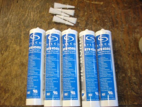 LOT OF 5 SILCO RTV4500 TRANS GRAY HIGH STRENGTH SILICONE SEALANT LOT 7694413