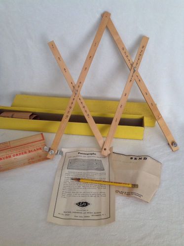 Vintage wood pantograph in original box LUTZ CO.