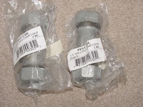 2 - proflo 1/2&#034; ips long compression coupling galvanized pfgccdl cold water  new for sale