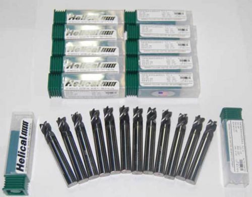 12 Pc. Helical 3/8&#034; Vari. Pitch High Perf. Carbide End Mills w/C.R-SST,Titanium