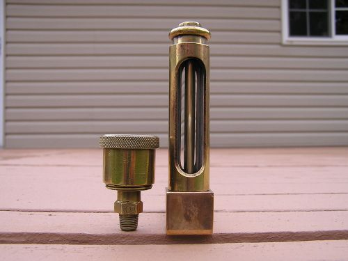 Lunkenheimer  Sight Glass, +  No.00 Grease Cup,  Brass Oiler.