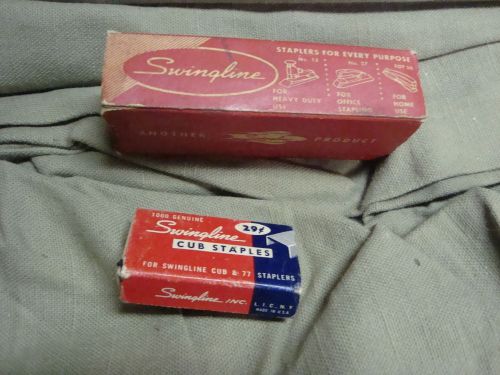 SWINGLINE Lot of 2 Staples Boxes Vtg #SF-1 5000; SF Cub 1000