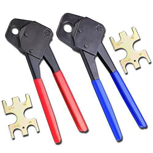 1/2&#034; &amp; 3/4&#034; Pex Crimpers Plumbing Crimping Tools Set Copper Ring with Gonogo Gau