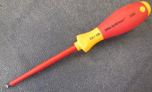 WIHA 320N 32031 5.5mm x 125mm Slotted Tip Insulated Screwdriver, 9-1/2&#034; OAL