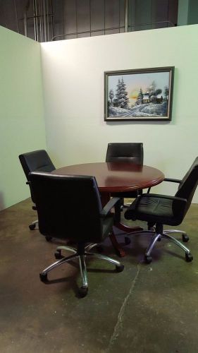 CONFERENCE TABLE 48” CHERRY VENEER WOOD QUEEN ANN STYLE.