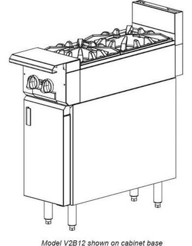 Vulcan V2B12B V Series Heavy Duty Range gas 12&#034; (2) 33,000 BTU open burners