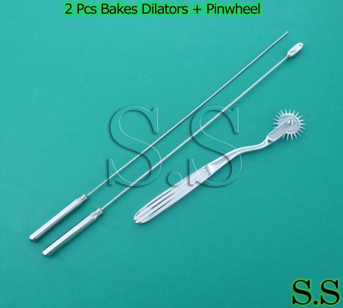 Two Pcs Bakes Rosebud Urethral Sounds 1MM &amp; 10MM PINWHEEL