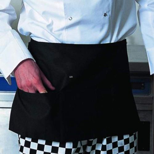 2 Pockets Waterproof Black Waiter Waitress Server Waist Apron Kitchen Arpon LED