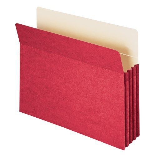 Smead file pocket, straight-cut tab, 3-1/2&#034; expansion, letter size, red, 25 per for sale