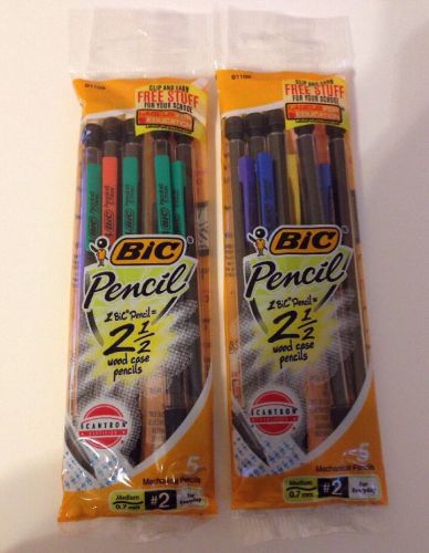 BIC #2 Mechanical Pencils- 2 Unopened Packages- 10 Total