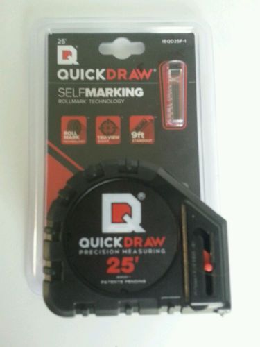 QuickDraw 25&#039; Precision Measuring Tape, Contractor Ruler, Self Marking Tech, NEW