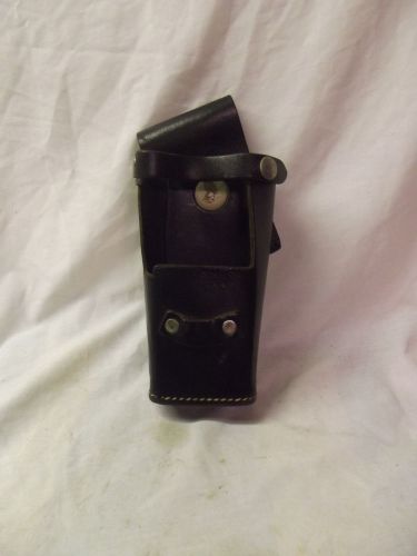 VINTAGE BLACK LEATHER MAXI&#039;S RADIO HOLDER POLICE GEAR