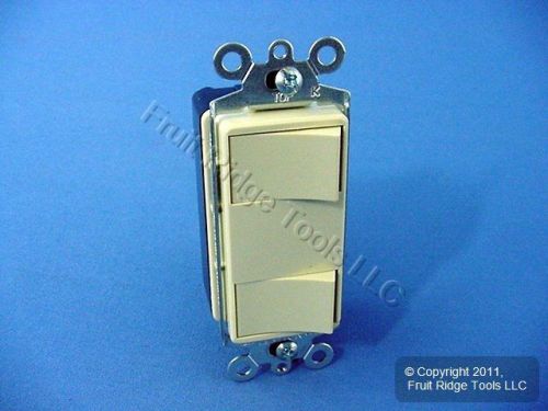 New Cooper Ivory DOUBLE Rocker Wall Light Switch Decorator Single Pole 15A 3282V