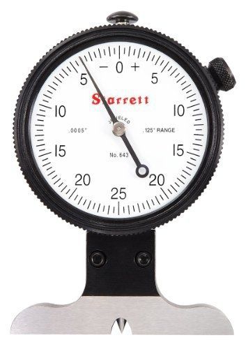 Starrett 643J 643 Series Dial Depth Gauge, Indicator Type, 0-0.125&#034; Range,