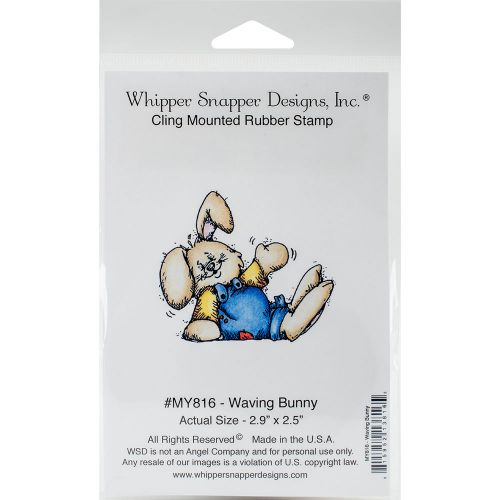 &#034;whipper snapper cling stamp 4&#034;&#034;x6&#034;&#034;-waving bunny&#034; for sale