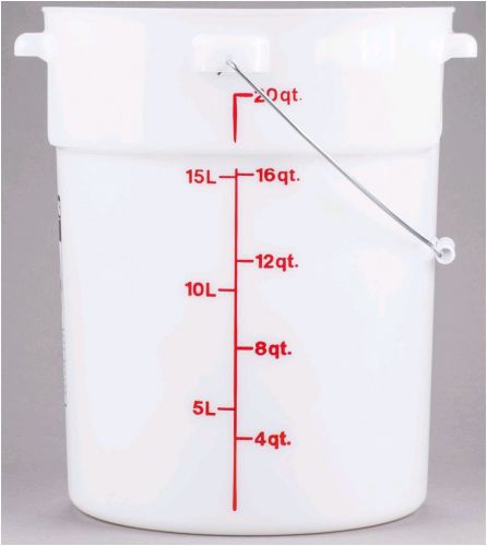 Cambro PWB22-148 22 Qt White Polythylene Storage Container Kitchen Pail w Handle