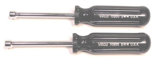 2 NOS Klein Vaco machinist mechanic 5mm NUT DRIVER 3&#034; SHANK #70205