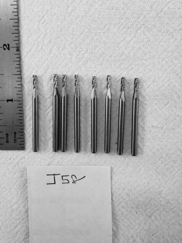 8 NEW 3 MM SHANK CARBIDE END MILLS. 3 FLUTE. USA MADE {J58}