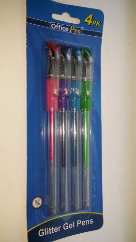 **** Glitter Gel Pens 4 Pk 0.7 mm by OfficePro.****