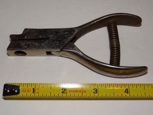 Vintage Mac Mieth 3/16&#034; Round Hole Metal Ticket Punch M.C. Mieth Punching Tool