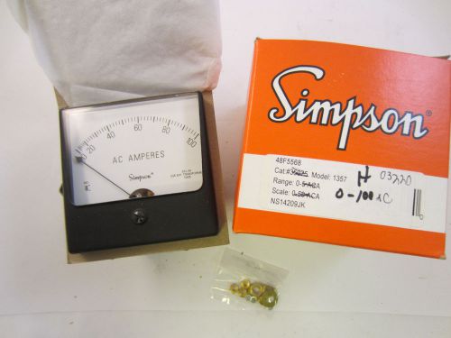 Simpson 1357 0-100 ac amp panel meter cat no. 03220 for sale