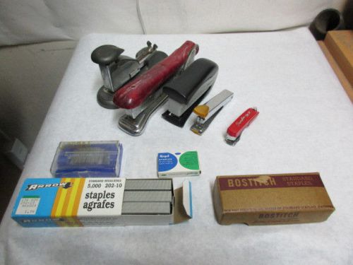 5 Staplers w Staples PaperPro, Ace, Regal, Swingline, Tot - Estate Listing - NR