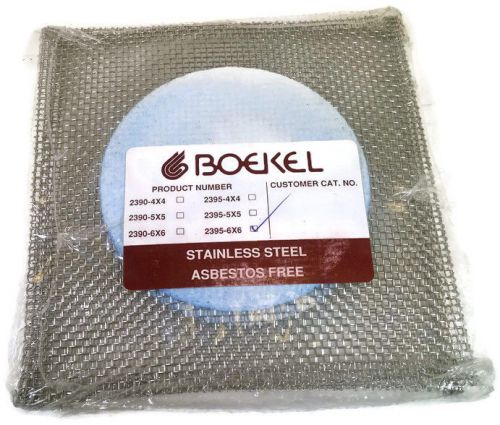 BOEKEL 2395 STAINLESS STEEL WIRE GAUZE 6&#034; X 6&#034;  w/ 4&#034; DIA. CERAMIC CENTER