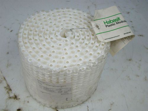 CONVEYOR BELT HABASIT M1220 FLAT TOP POLYPROPYLENE WHITE 5.9&#034; X 9&#039;