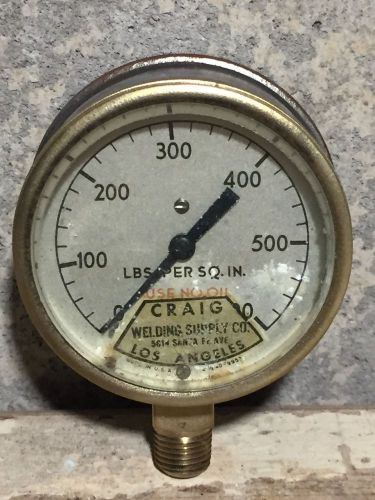 Vintage WWII Era US GAUGE NY BRASS Pressure Gauge, Steampunk Part Antique Steam