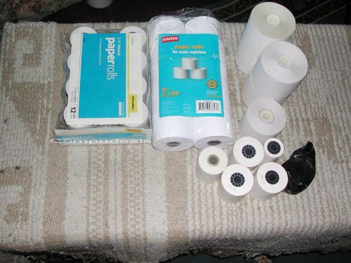 LOT 33 Adding mach pap rolls 12 2 1/4&#034;x85&#039;,10 Cash Reg.1 3/4&#034;x128&#034;, 11 (2 other)