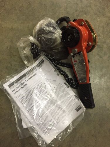 DAYTON 4ZX44 Lever Chain Hoist, 1650 lb., Lift 10 ft. 3/4 Ton Come Along