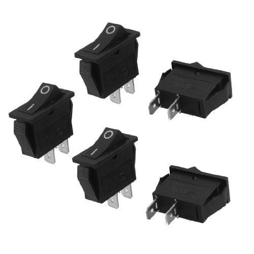 5 Pcs SPST On Off Black Snap in Boat Rocker Switch AC 250V/15A 125V/20A