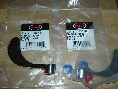 NEW PASCO FAUCET HANDLE 33104   Hot  Cold  Blade Set  4 1/2&#034; LENGTH 20 SPLINE