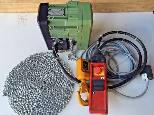 1000 pound lb 500 kg 1/2 ton electric chain hoist by stahl low headroom 230 volt for sale