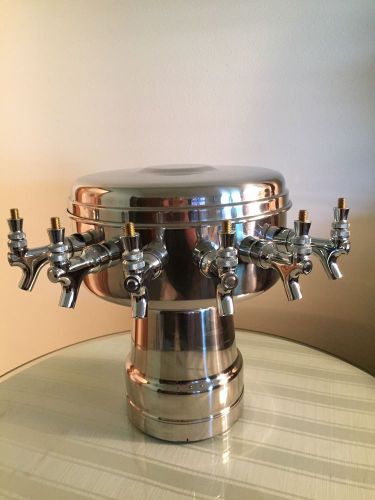 *MICRO-MATIC*  6 FAUCET MUSHROOM BEER TOWER STAINLESS STEEL *AIR COOLED* NEW