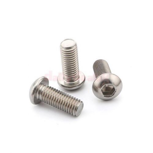 100pcs Metric M4*8mm Button Head Allen Screw Stainless Steel Machine Screws