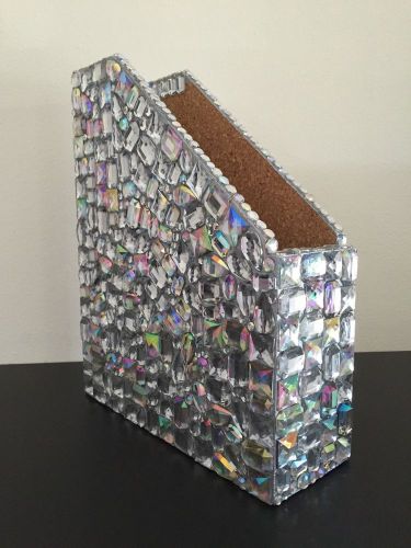 Rhinestone Covered File Folder Magazine Storage