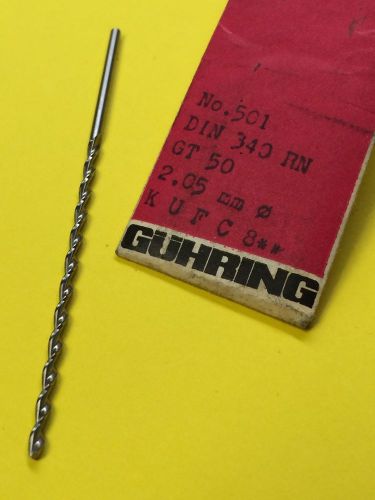 GUHRING 2.05MM (.0807) LIST 501 GT50 PARABOLIC TAPER LENGTH DRILL 9005010020500