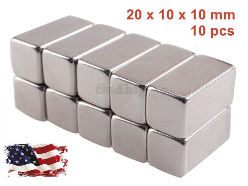10pcs 20 x 10 x 10 mm Super Strong Block Magnets Rare Earth Neodymium Magnet N5