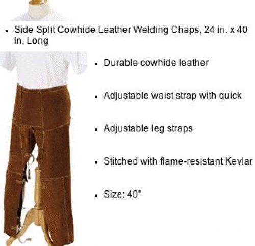 Revco 40WS 40&#034; Side Split Cowhide Split-Leg Apron Chaps