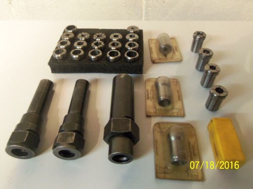 3 DOUBLE ANGLE COLLET CHUCKS + 24 180 DOUBLE ANGLE COLLETS