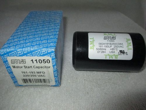 Motor Start Capacitor 161-193 mfd - 220/250VAC - MARS 11050 - NEW