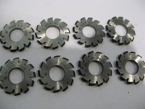 Set m0,4 n1-n8 (8 pcs) hss module involute gear cutters pa 20 deg new ussr for sale