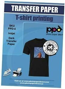 Inkjet Premium Iron-On Transfers Paper LTR Pack of 20 8.5x11&#034; Dark T Shirt