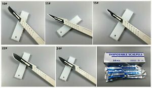 1Box(10Pcs) Medical Scalpels Dental Disposable Surgical Blade Handle Knives 5Siz
