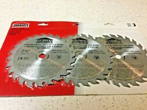 3 Pack Tooth Saw Blades - Jobmate- Carbide tipped - See Pics For Details- Packag