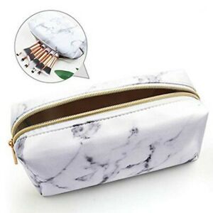 Makeup Brush Pencil Case Marble Premium Texture Minimalist Cosmetic Toiletry Bag